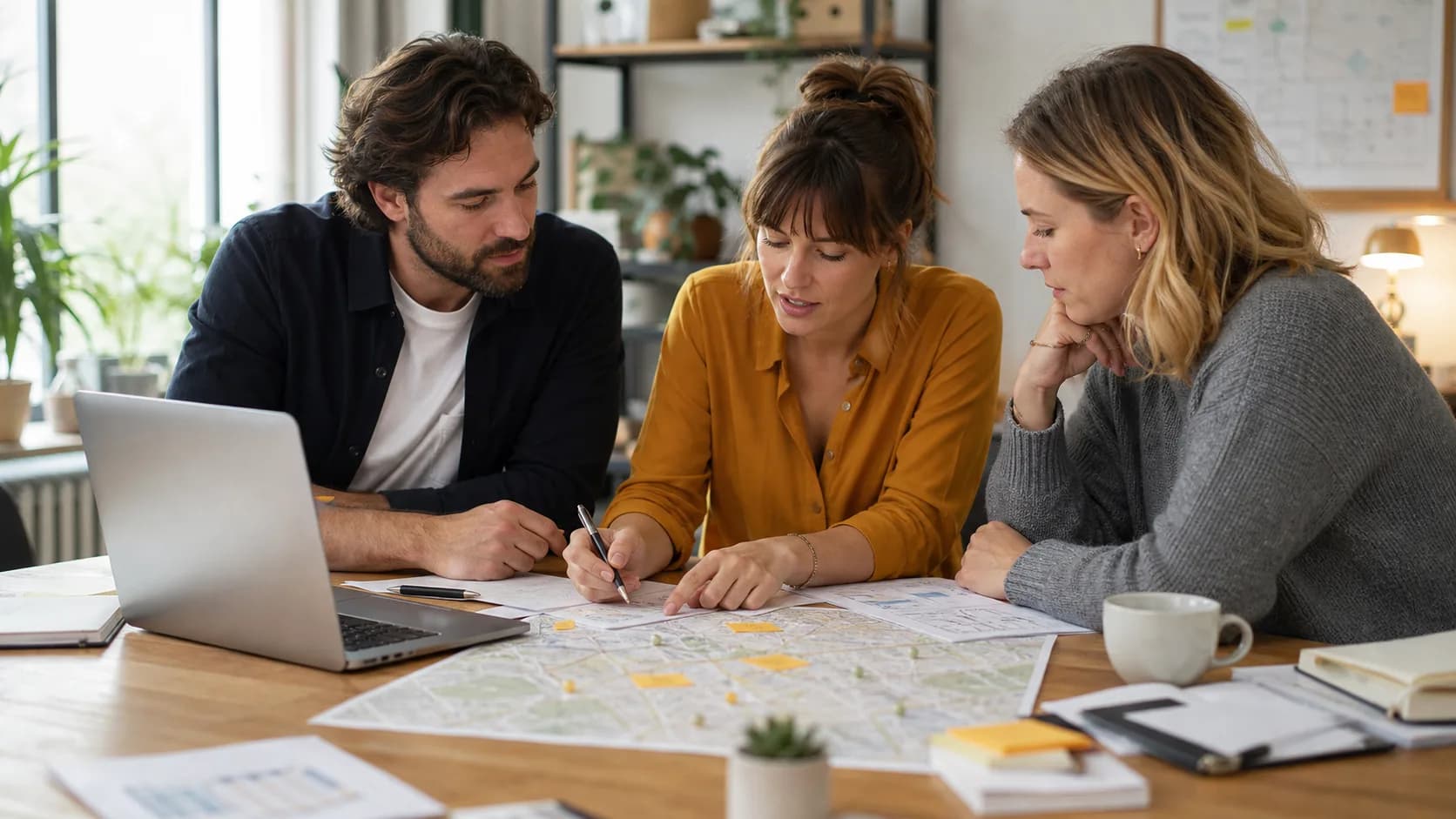 Petite équipe reliant sa fiche Google, son site et ses preuves pour améliorer sa visibilité locale