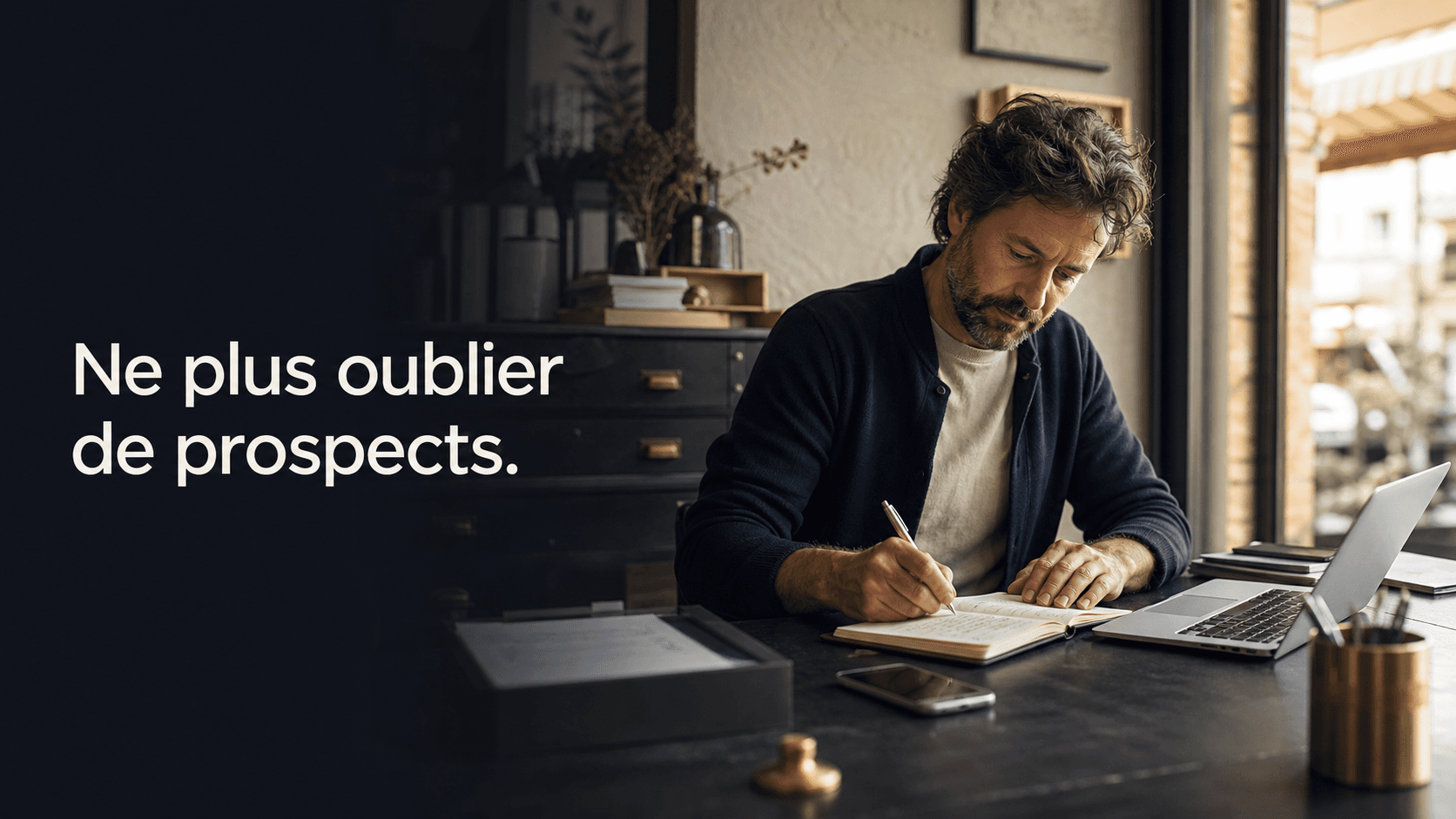 Dirigeant organisant le suivi de ses prospects