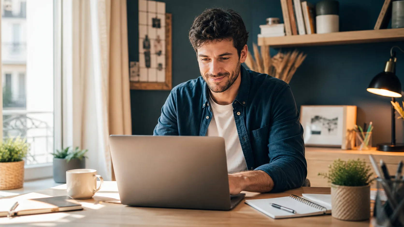 Solopreneur lançant son premier site et ses premiers outils de travail