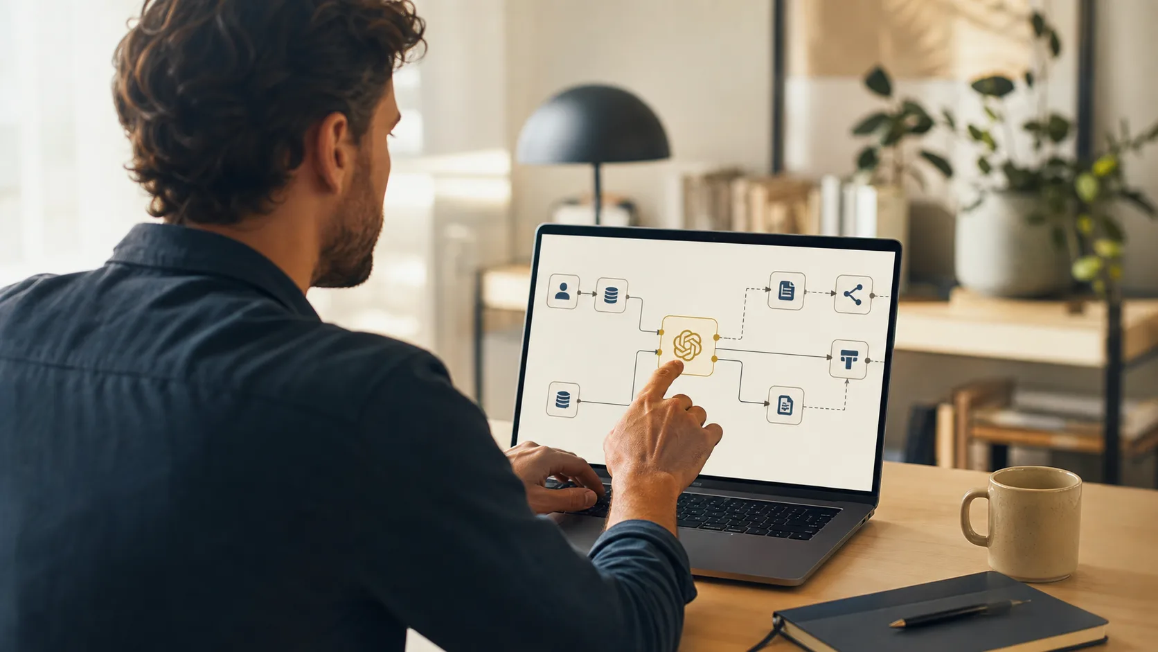 Spécialiste connectant une étape GPT dans un workflow n8n