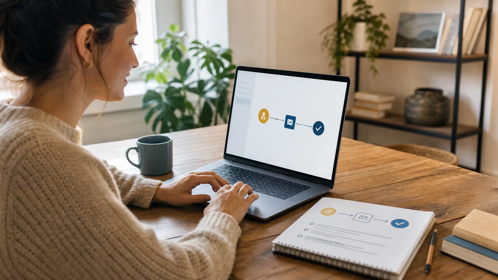 Débutant construisant son premier workflow d’automatisation dans une petite entreprise