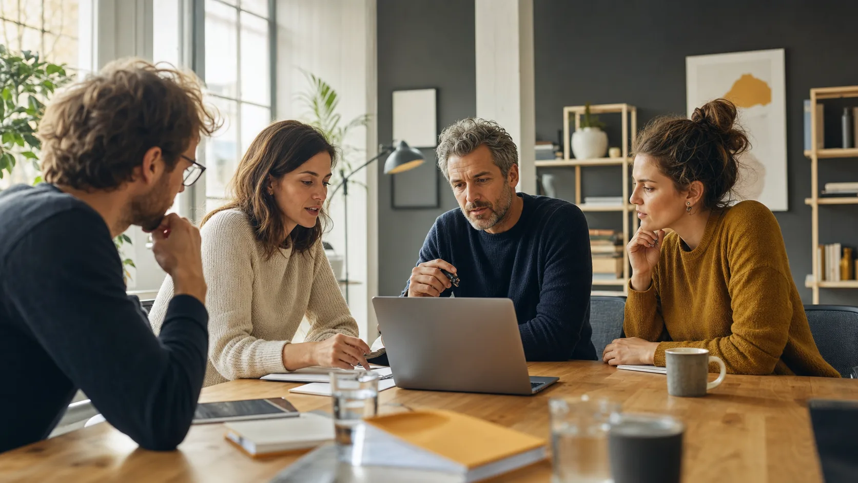 Équipe évaluant la simplicité et la flexibilité de plusieurs workflows