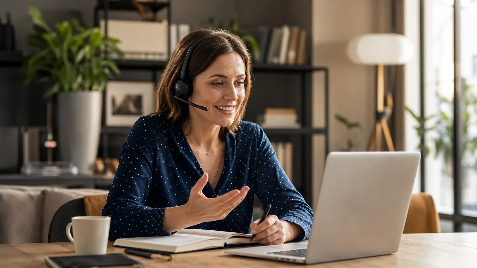 Commercial échangeant avec un prospect lors d’un appel de découverte