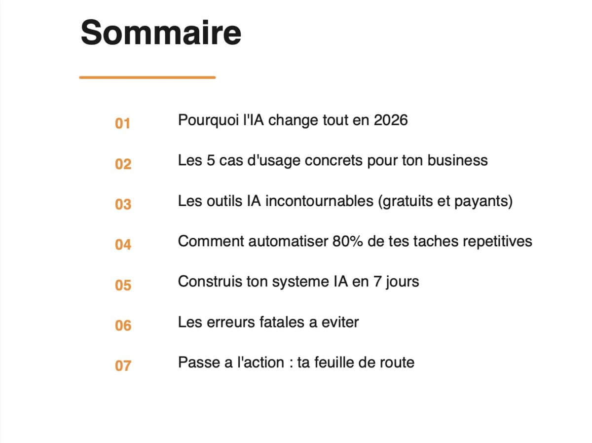 Apercu page 2 du guide Profite de l'IA en 2026